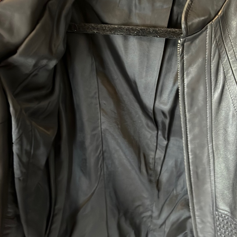 NEW CONDITION Lamb leather coat. 100% lamb black size 4 - Picture 7 of 10